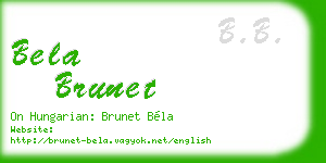 bela brunet business card